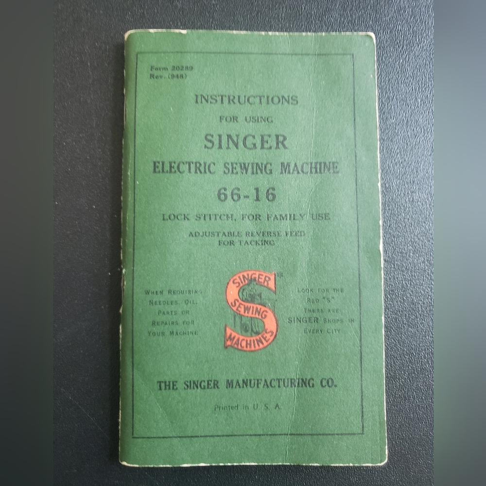 Green Sewing Machine Instruction Manual